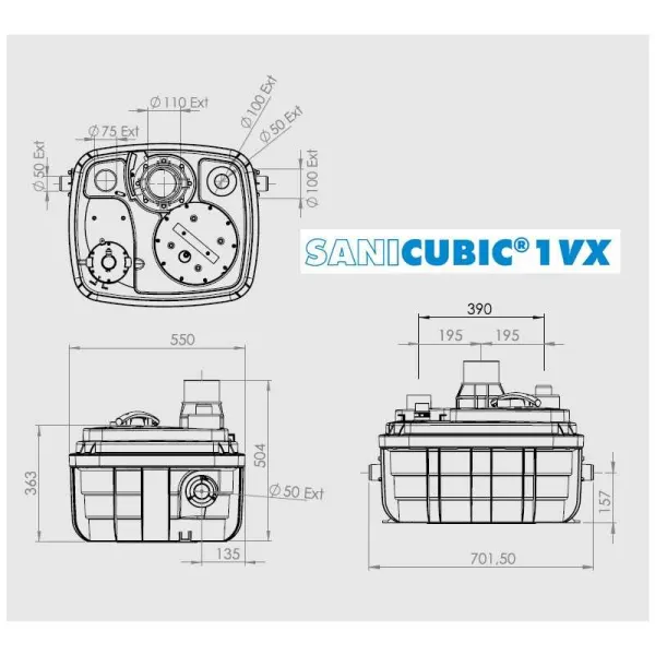 Канализационная насосная станция SANICUBIC 1 VX